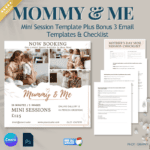 Mommy & Me product image showing the mini session templates, on-the-day checklist & 3 email templates.