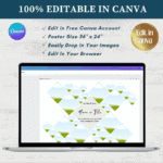 Screenshot of Canva interface showing how to edit the 36x24 photo collage template with drag-and-drop images
