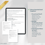 Screenshot of email templates included in the Mommy & Me marketing bundle