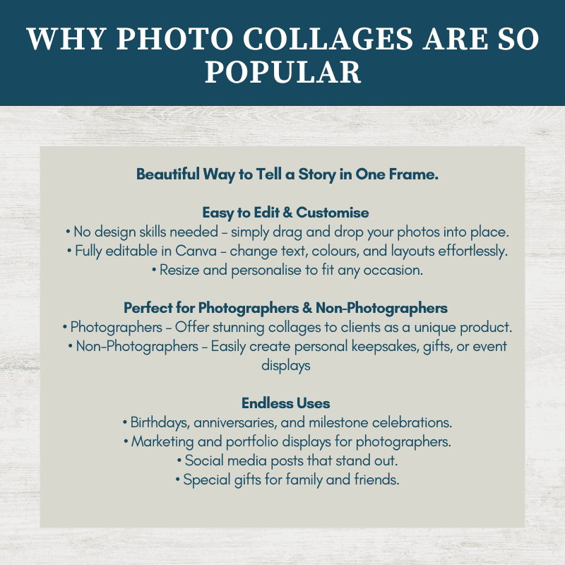 Editable 36x24 photo collage template for photographers, featuring a wedding-themed layout with 30 images