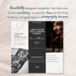 Professionally designed boudoir photography flyer template promoting confidence and empowerment, tailored for marketing mini sessions.