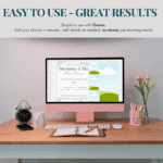 Canva editing screen showing a Mother’s Day mini session flyer template