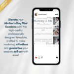 Instagram post mockup displaying Mommy & Me mini session template