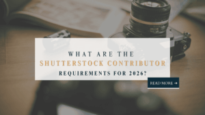 Shutterstock contributor requirements 2026 - camera and photography equipment flat lay guide for becoming an approved Shutterstock contributor