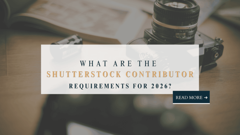 Shutterstock contributor requirements 2026 - camera and photography equipment flat lay guide for becoming an approved Shutterstock contributor