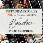 A view of some of the boudoir photography Instagram story templates.